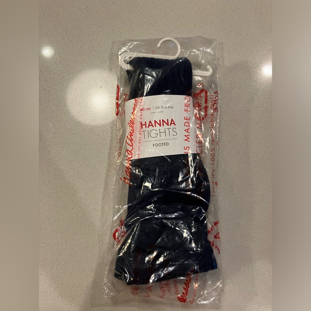 Hanna Andersson Navy Footed Tights NWT 3-6 months